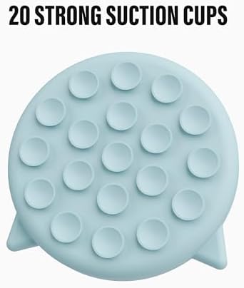 Silicone Cat Slow Feeder Bowl with Suction Cups, Puzzle Feeder, Interactive Toys for Cats, Reduces Overeating (Blue, 1 Cup)