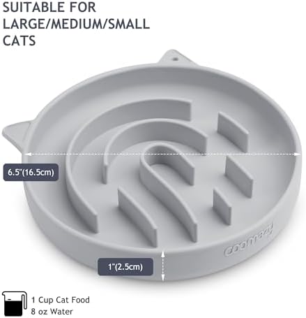 Coomazy Slow Feeder Cat Bowl Silicone Pet Puzzle Feeder for Slow Eating