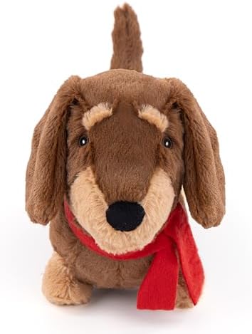 Fuzzl Sizzles Dachshund Plush Dog Toy, Toffee Brown