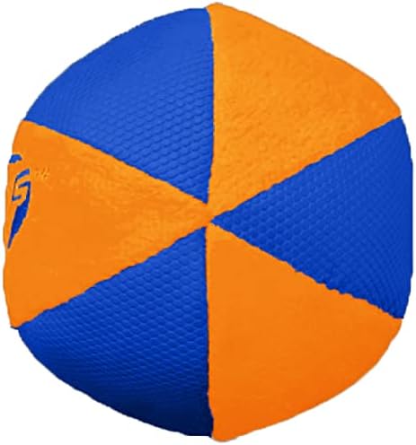 Nerf Dog Trackshot Ball Dog Toy with Interactive Squeaker and Crunch, Lightweight, Durable and Water Resistant, 4.5 Inches, For Medium/Large Breeds, Single Unit, Blue/Orange