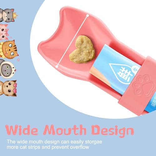 2 Pcs Cat Strip Feeders, Strip Squeeze Spoon for Wet Food Liquid Snack