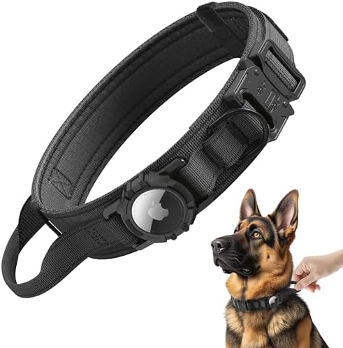 Upgraded Airtag Dog Collar Waterproof, Adjustable GPS Training Nylon