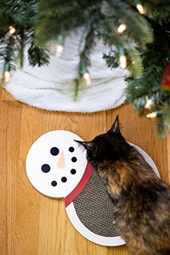 Pearhead Holiday Snowman Cat Scratch Pad, Festive Christmas Scratch Pad