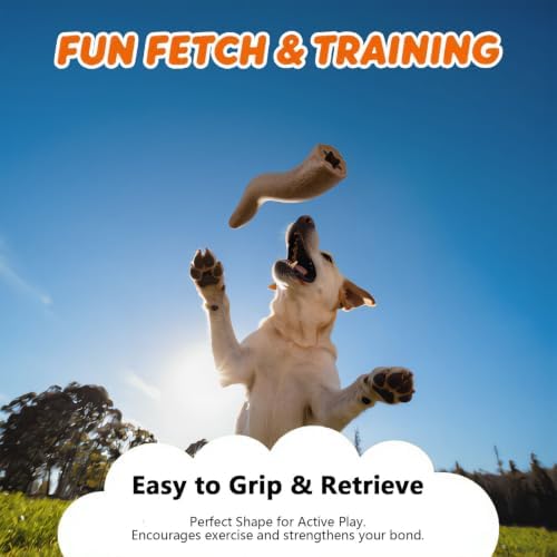 MECOOL Durable Nylon Dog Chew Toy – Bacon Flavored Bull Horn Shape with 6-Point Star Hollow Core for Treat Stuffing, Tough Interactive Teething Toy for Aggressive Chewers, Medium Large Dogs