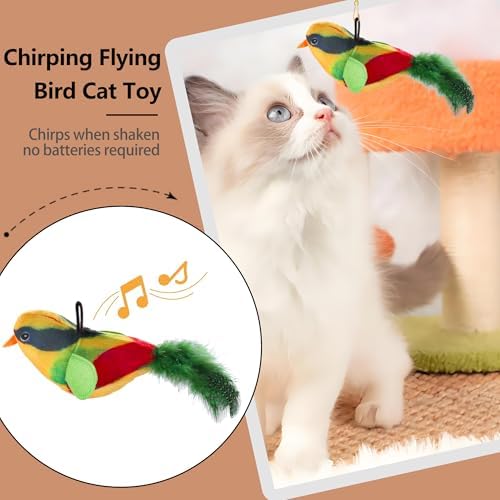 3PCS Hanging Bird Cat Toy for Indoor Cats