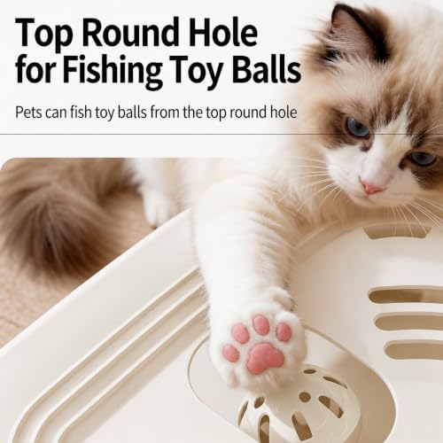 Interactive Cat Toys for Indoor Cats, 2-in-1 (White)
