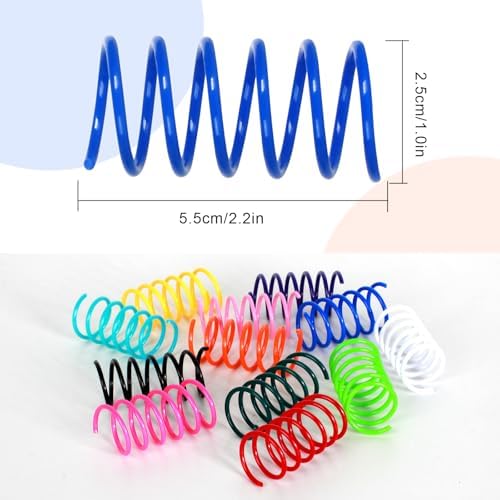 60 PCS 12 Colors Cat Spring Toys, Cat Spiral Springs for Indoor Cats