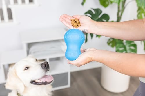 Chuckit! Tumble Teez Dog Treat Puzzle Toy, Large, Blue – Interactive Tumble‑Shaped Treat & Chew Puzzle Pod for Dogs 60–100 lb – Durable Rubber Fetch Toy with Interior Treat Chamber – Pack of 1