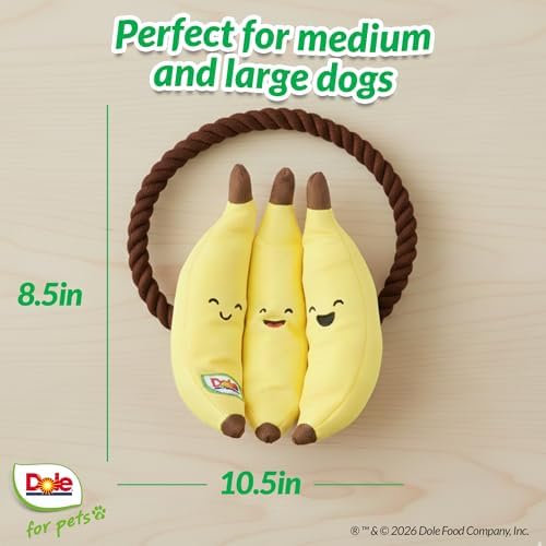 Dog Rope Toy with Squeakers, Banana Tug of War Dog Toy, Tough Cotton Rope Toys for Dogs, Aggressive Chew Toys for Medium Dogs