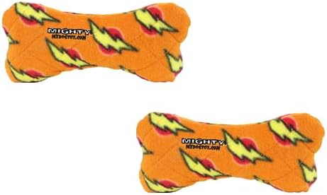 MIGHTY Tuffy 2 Pack Bone Dog Toy: Ultra Durable Plush Toy with Multiple Layers & Reinforced Seams, Washable and Floats, Vinyl Bone & Fleece
