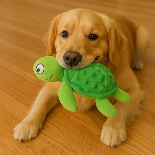 Plush Turtle Dog Toy with Squeaker for Small Dogs and Puppies