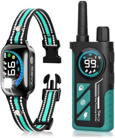 Sevy Buzzy 2-in-1 Dog Bark Collar & Dog Shock Collar with Remote, Smart Anti Bark Dog Training Collar, 3300FT Dog E Collar with 4 Training Modes, LED Light, IP67 Waterproof for Small Medium Large Dogs