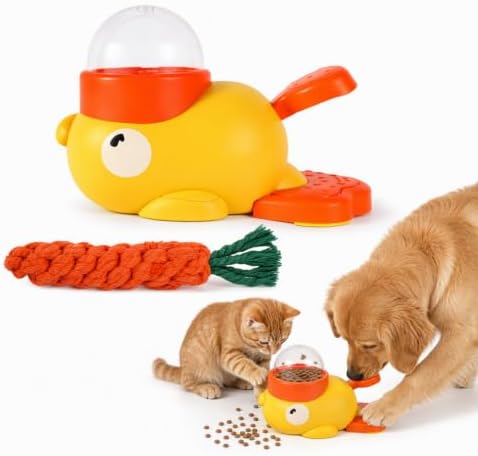 Duck Treat Dispenser for Cats and Small Dogs to Train Problem-Solving Skills,Carrot Rope,Engaging Playtime Activity for Dogs