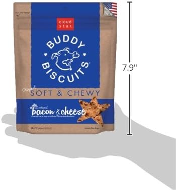 Buddy Biscuits Soft & Chewy Dog Treats with Bacon & Cheese - 6 oz. (4 Pack) (17200)