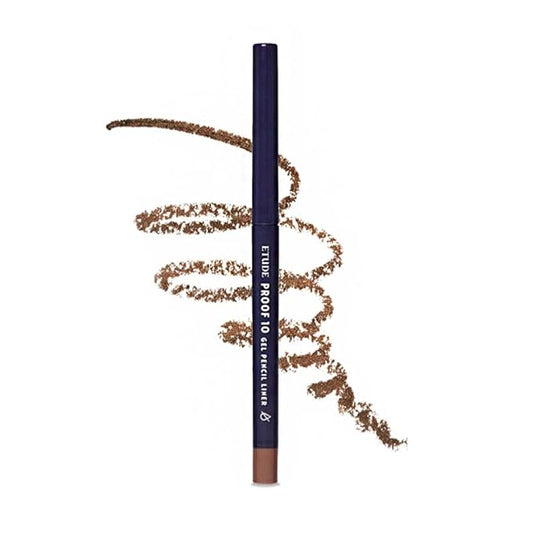ETUDE Proof 10 Gel Pencil Liner, Eyeliner with Wearable Shades, Sharpenable Tip, Creamy Gel Texture, Waterproof & Sebum-Proof Precision Liner, Korean Makeup, Beauty, Honey Bronze (0.011 Ounce)