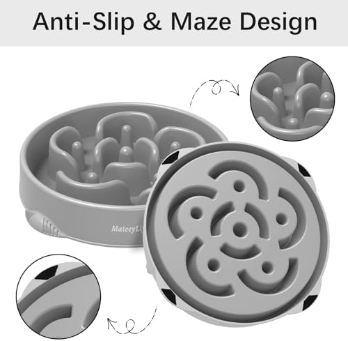 MateeyLife 1-Pack Slow Feeder Dog Bowls, 4 Cups, Dog Puzzle Feeder Bowl