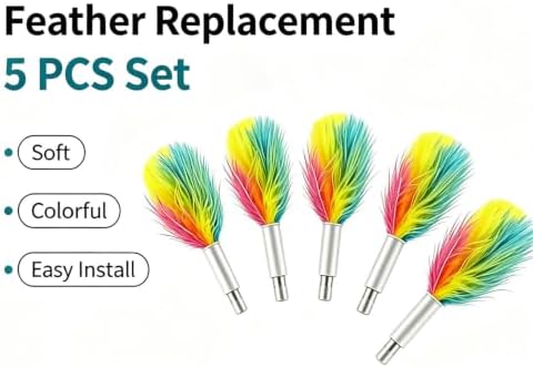 Telescopic Feather Decor Parts, Replacement Accessory 3-in-1 Auto Laser Cat Toy (Only Feather Attachment, Toy Base Not Included)