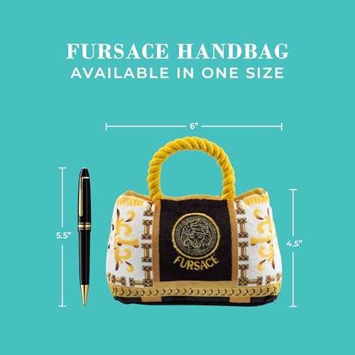 Haute Diggity Dog Fursace Handbag Plush Dog Toy, Designer Parody Chew Toys