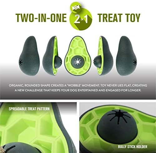 Hyper Pet Wobocado Bully Stick Dog Treat Holder, Slow Feeder, Interactive Chew Toy, Alternative to Dog Treat Dispensing Dog Toys, For All Breeds