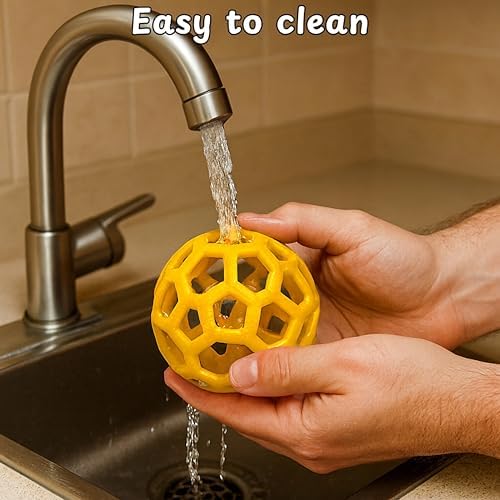 Bearded Dragon Enrichment Toys Feeder Ball, Interactive Feed Toys Bells Exercise Ball for Reptile Lizard Gecko Small Animals, Bearded Dragon Tank Accessories, Reptile Tank Accessories (Yellow)