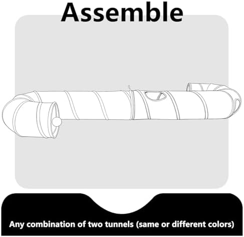 Cat Tunnel, 2-Way Collapsible Cat Tube with Interactive Peek-A-Boo Hole, Toy Ball, and Rope Ideal for Indoor Cats, Kittens, and Rabbits, Beige