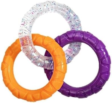 RXT 3-Ring Tug Dog Toy for Dogs Training Teething,Interactive Fetch Toy,Sturdy & Water Resistant Dog Chew Toy, Dog Teething Toys for Puppy Small Medium Large Breeds