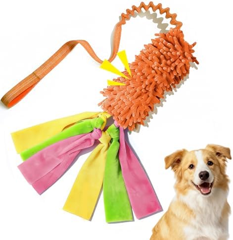 Squeaky Dog Tug Toy, Interactive Tug of War Rope Toys for Small Medium Large Dog, Soft Chenille Chewing Dog Rope Toys for Puppy Training and Play Games