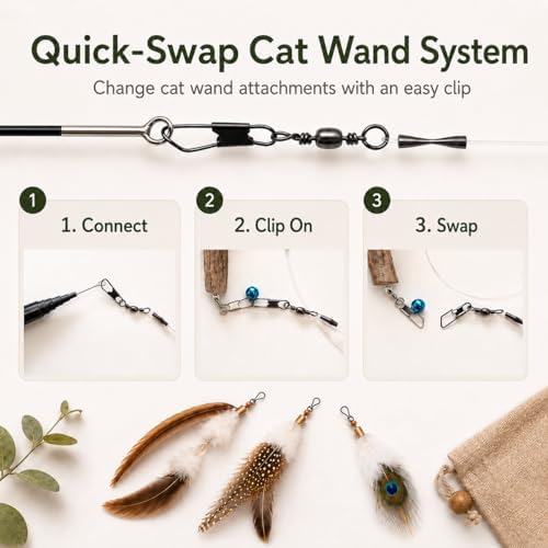 Cat Wand Toys, Cat Fishing Pole Toy, Super Feather Kitty Toys