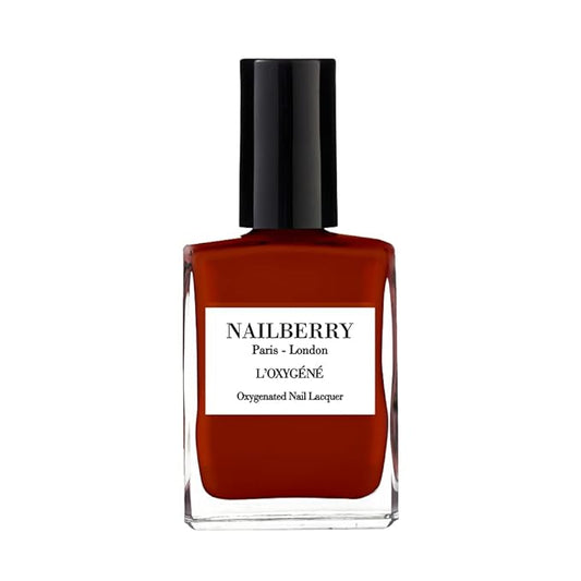Nailberry L'Oxygéné Oxygenated Nail Lacquer | Harmony | Rusty Red-Brown Opaque Nail Polish | UV Protected Long-Wear Nail Polish | 12-Free | Vegan | Certified Halal | Cruelty & Gluten Free | 15 ml