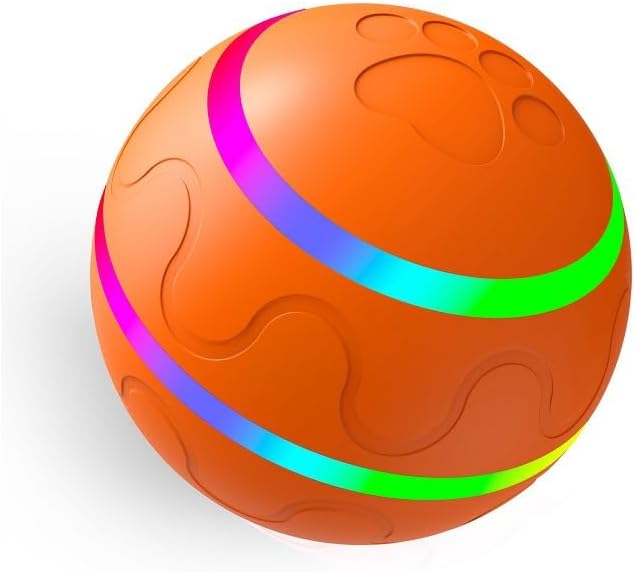 Ball Toy for Dogs, Waterproof Interactive Dog Toys Ball, Automatic Moving Dog Toy for Keep Them Busy, Remote Control Shaking Pet Balls, USB Rechargeable (Orange,No Remote Control)