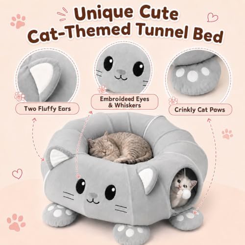 Cat Tunnel Bed with 21 Interactive Toys