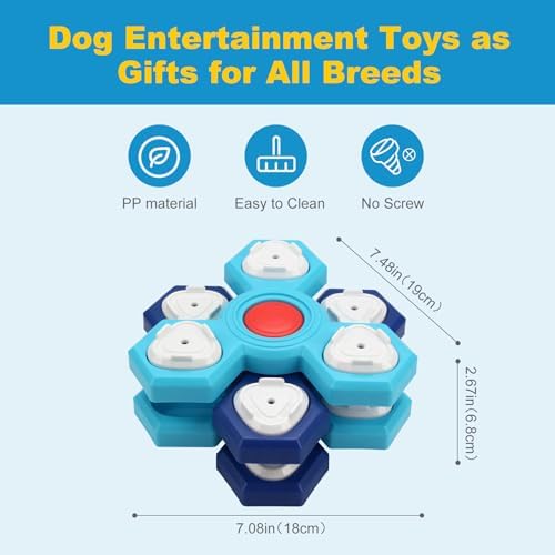 Dog Puzzle Toys 4 Levels, Dog Interactive Turntable Toy for IQ Training and Entertainment, Mentally Stimulating Toys Boredom and Smart Dogs, As Gifts for Dogs Cats