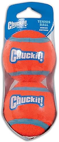 Chuckit! Dog Tennis Ball Dog Toy, Large (3 Inch Diameter) for Dogs 60-100 lbs 2 Count (Pack of 12)