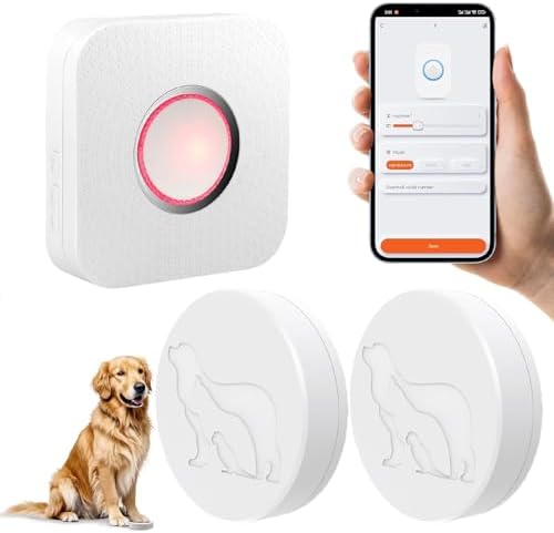 WiFi Dog Door Bell for Potty Training to Go Outside, Smart Doggie Door Bell for Dog, Wireless Doggy Doorbell with Phone App