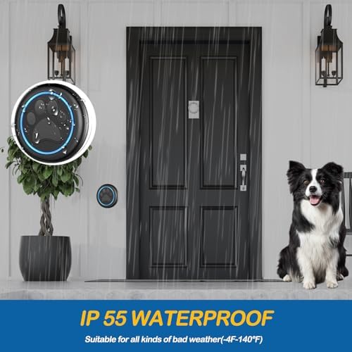 Dog Door Bell for Potty Training, Smart Wireless Doggie Doorbell to Go Outside, Over 1000 Feet Long Range with IP65 Waterproof Super-Light Touch Button, 60 Melodies & Adjustable Volume (1 Button)