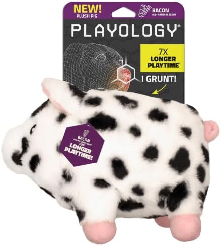 Playology Plush Pig Chew Toy for Large Dogs - Jumbo, Pork Sausage Scent