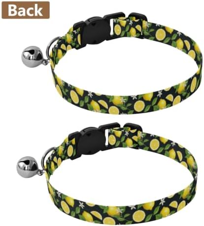 Lemons Puppy Collar with Bell 2 Pack Cats Collar Adjustable 10.6 to 17.1 Inches
