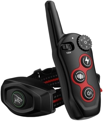 2 in 1 Dog Shock Collar - Bark Collar with Remote, w/3 Remote Training Modes, Beep, Vibration 1300Ft Dog Training Collar for for Small Medium Large Dogs (Red)