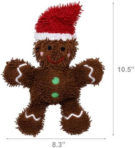 MIGHTY® 2 Pack Microfiber Medium Ball: Gingerbread Man Plush Dog Toy