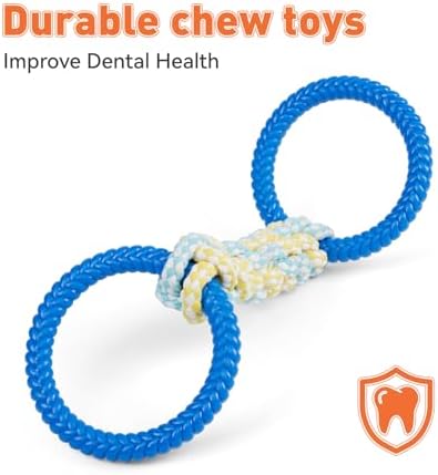 Dog Rope Toys for Medium-Small Dogs, Durable and Indestructible Aggressive Chewers, Multiple Textures Interactive Tug of War Toys 17.5x5.5 inch