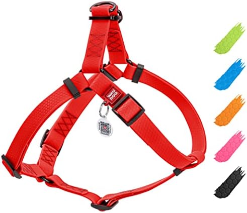 WAUDOG Waterproof Dog Harness with QR Code Tag & Metal Clasp