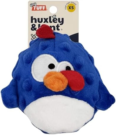 Huxley & Kent Funny Dog Toy w/Squeaker – Power Plush Squeaky Dog Toys for Small Dogs – Durable Small Stuffed Animal for Indoor Play & Fetch - Tiny Tuff Chicken Gordon Blue