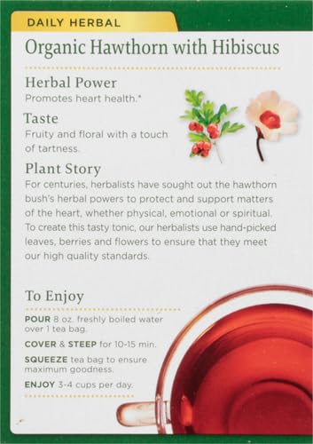 Traditional Medicinals Organic, Hibiscus Tea - Supports Normal Heart Health & Cardiovascular Wellness - Kosher, Non-GMO, Caffeine-Free, Compostable - 16 Tea Bags (Pack of 2)