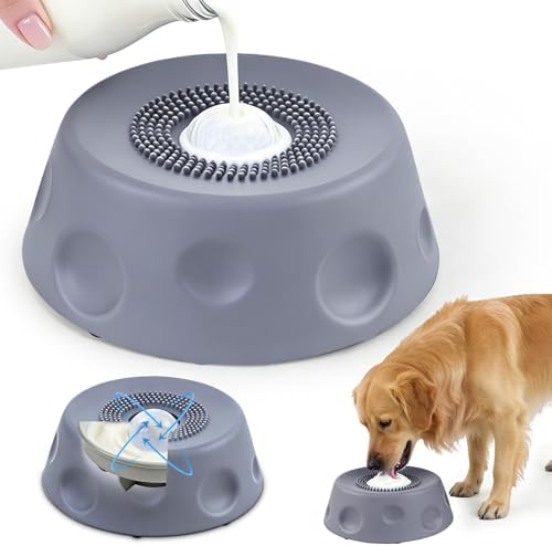 Zenflux Dog Licking Bowl with Rolling Ball, Dog Lick Bowl for Liquid Treats