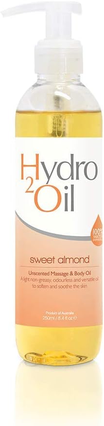 Hydro 2 Oil Sweet Almond Massage Oil 8.4 fl oz - Water Dispersible Formula with Sweet Almond Oil for Nourishing Relaxation