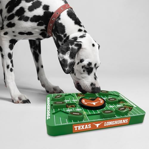 Pets First NCAA Texas Large Puzzle Toy - Interactive Dog Treat & Slow Feeding Toy