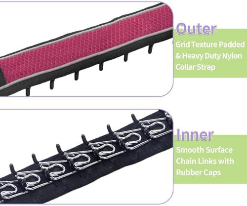 Martingale No Pull Dog Collar for Large Medium Dogs Training Walking, Heavy Duty Nylon Reflective Adjustable Anti Pull Slip Collar with Buckle L Wine Red