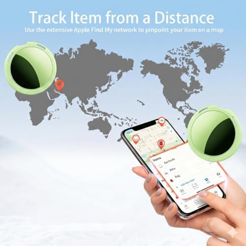 2 Pack Tracker Tags Finder Apple Find My MFi Certified Waterproof iOS Only | Bluetooth Air Smart Tags Item Finder Locator Worldwide Tracking for Key Pets Wallet Backpack Dogs Luggage Replaceable Battery