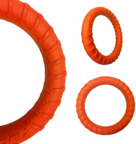 Dog Tug Toy, Dog Pull Ring Toy, Lightweight EVA Fitness Ring - Interactive Floating Fetch Toy for Dogs - Durable Soft Training Ring for Puppy & Active Dogs - Professional All-Terrain Pet Toy (Orange)
