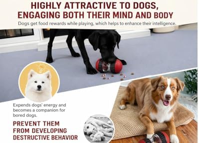 Adjustable Treat Dispensing Dog Toy Interactive Slow Feeder Puzzle Ball for Dogs, Durable Food-Grade Material, Adjustable Openings for Various Treat Sizes